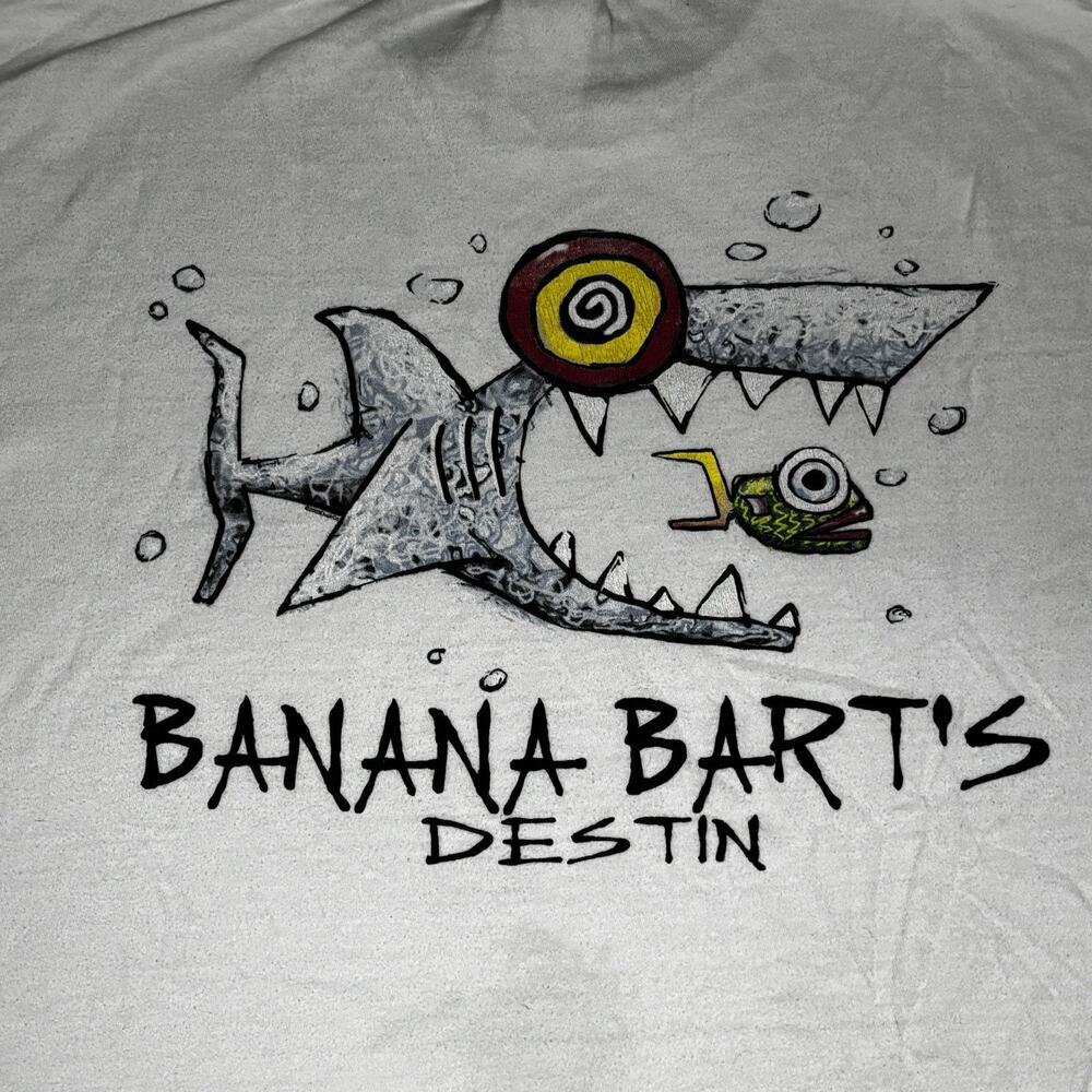 The Duck Company Banana Bart's Destin T Shirt Shark Mens Size XL White - Picture 2 of 8